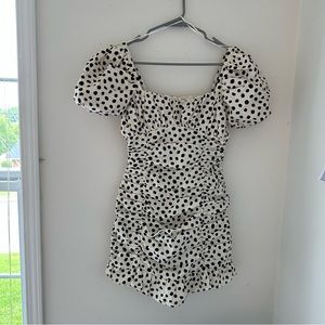 NWT Zara Polka Dot Ruched Summer Dress